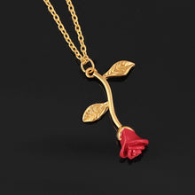 Load image into Gallery viewer, 3 Color Charm Female Lovely Plant Flower Vlavicle Chain Charm Romance Red Rose Pendant Necklace for Women Birthday Gift