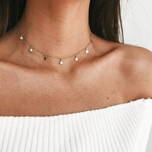 Load image into Gallery viewer, Women Gold Silver Chain Star Choker Necklace Collana Kolye Bijoux Collares Mujer gargantilha Collier Femme