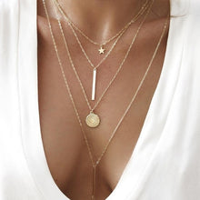 Load image into Gallery viewer, Women Gold Silver Chain Star Choker Necklace Collana Kolye Bijoux Collares Mujer gargantilha Collier Femme